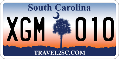 SC license plate XGM010