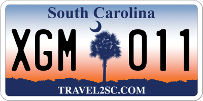 SC license plate XGM011