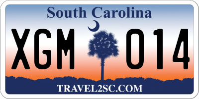 SC license plate XGM014