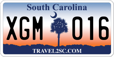 SC license plate XGM016