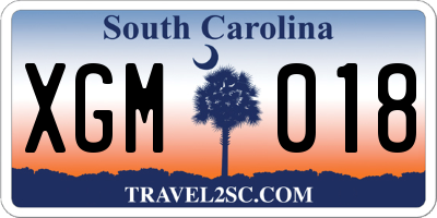 SC license plate XGM018