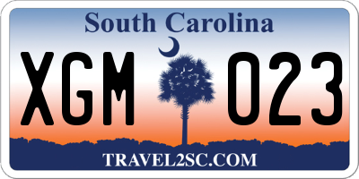 SC license plate XGM023