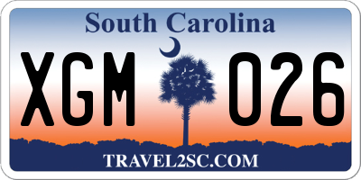SC license plate XGM026