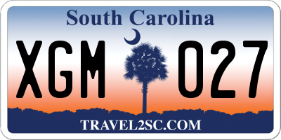 SC license plate XGM027