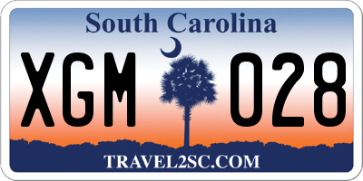 SC license plate XGM028