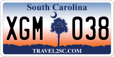 SC license plate XGM038