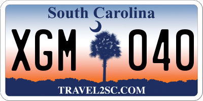 SC license plate XGM040