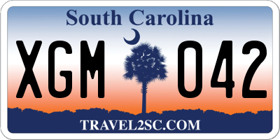 SC license plate XGM042