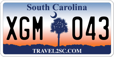 SC license plate XGM043