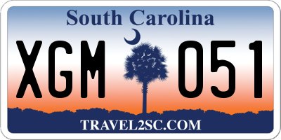 SC license plate XGM051
