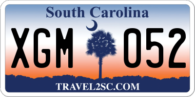 SC license plate XGM052