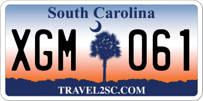 SC license plate XGM061