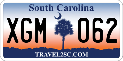 SC license plate XGM062