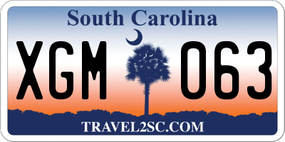 SC license plate XGM063