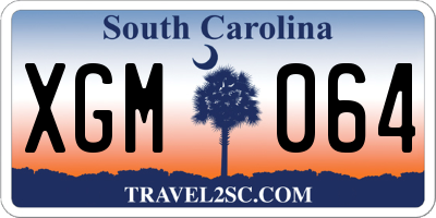 SC license plate XGM064