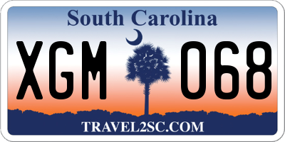SC license plate XGM068
