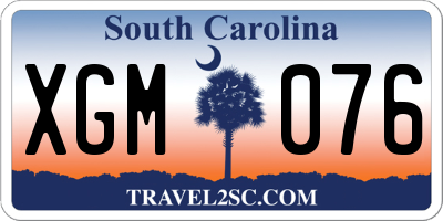 SC license plate XGM076