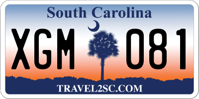 SC license plate XGM081