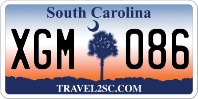 SC license plate XGM086