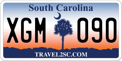 SC license plate XGM090