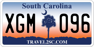 SC license plate XGM096