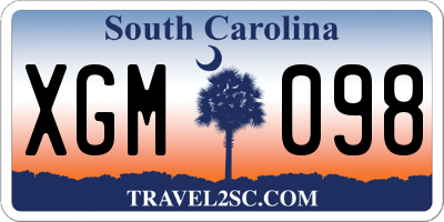 SC license plate XGM098