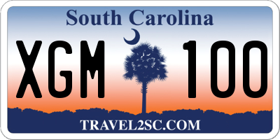 SC license plate XGM100