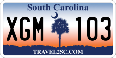 SC license plate XGM103