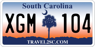 SC license plate XGM104