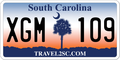 SC license plate XGM109