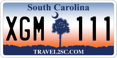 SC license plate XGM111