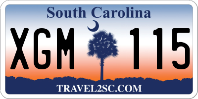 SC license plate XGM115