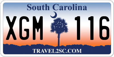 SC license plate XGM116