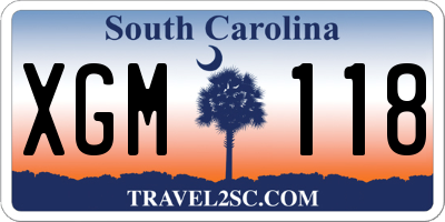 SC license plate XGM118