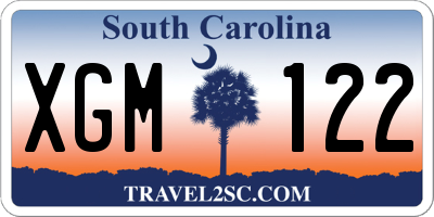SC license plate XGM122