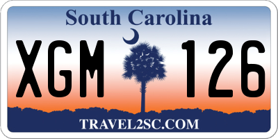 SC license plate XGM126