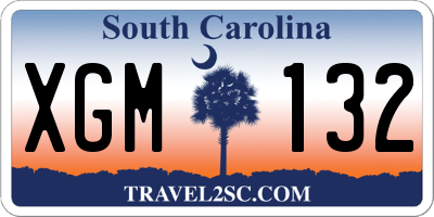 SC license plate XGM132