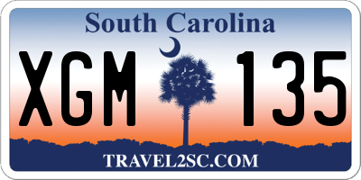 SC license plate XGM135