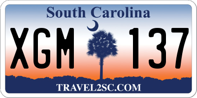 SC license plate XGM137