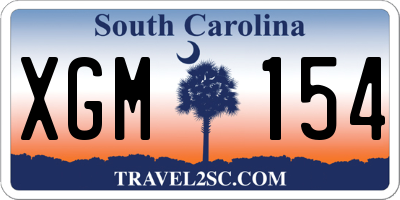SC license plate XGM154