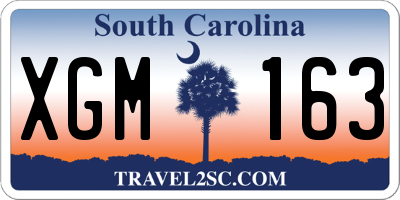 SC license plate XGM163