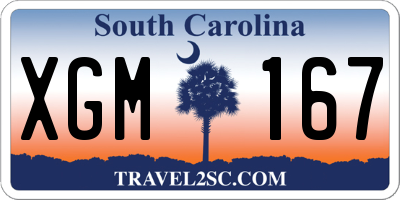 SC license plate XGM167