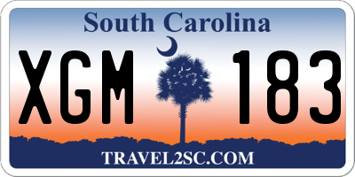 SC license plate XGM183