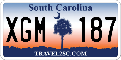 SC license plate XGM187