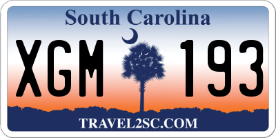 SC license plate XGM193