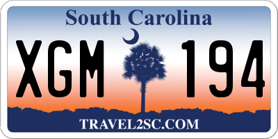SC license plate XGM194