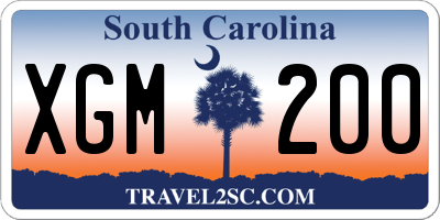 SC license plate XGM200