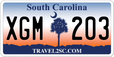 SC license plate XGM203