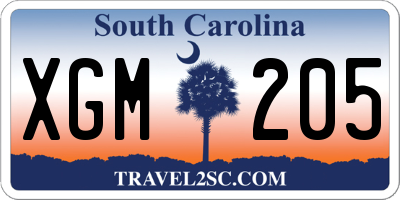 SC license plate XGM205