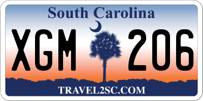 SC license plate XGM206